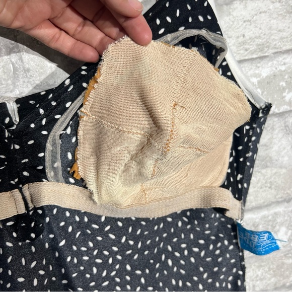 Vintage Modest Swimsuit Women's XL (16/18) Full Cheek Coverage Black and White - Picture 11 of 11